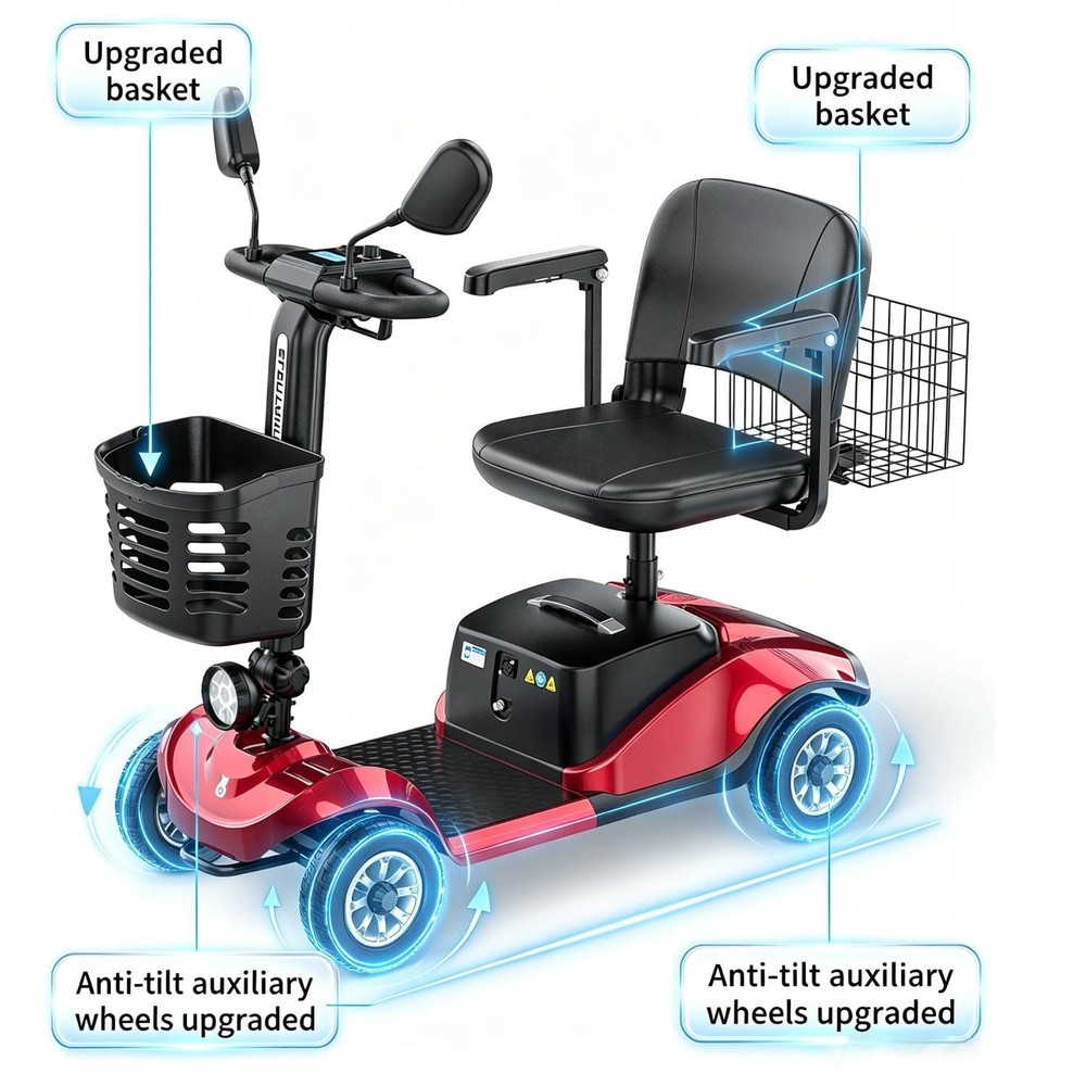 Pro 4 Wheel Mobility Scooter Power Wheel Chairs Electric Device Adult Travel