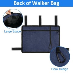 Foldable Walker Bag Basket with Holder Big Capacity Water Resistant Dark Blue US