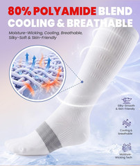 PULIOU Cooling Compression Socks for Women Men, 20-30 mmHg Circulation Knee High