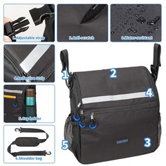 ZHCHG Wheelchair Bags, Backpack with Cup Holder, Large, black