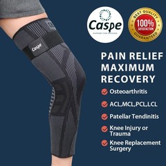 Caspe 2 Pack Full Leg Compression Sleeve with Strap Thigh Knee Calf Support