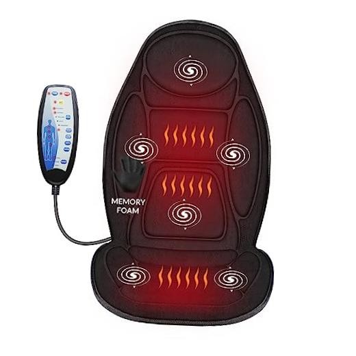 Back Massager with Heat, Memory Foam Chair Massage Pad, 5 Massage New Black