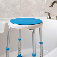 360 Degree Round Swivel Shower Stool w/ Adjustable Legs