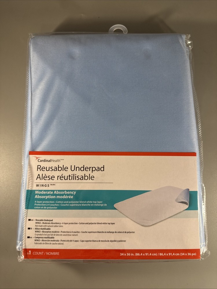 Cardinal Health Reusable Underpad 34 in x 36 in – 1 Count 4 Layer Protection