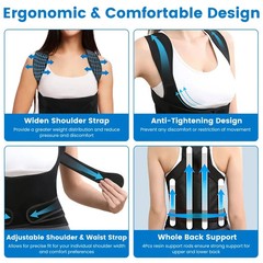 POSTURE CORRECTOR FOR WOMEN MEN ADJUSTABLE BACK BRACE 3 SIZE