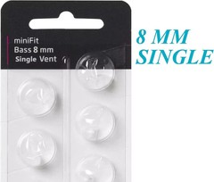 Hearing Aid Domes for Oticon Minifit Single Vent Bass Domes: 2 Packs (8Mm), Univ
