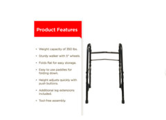 Sturdy Black Walker 350 Lb Max Cap. Easy Paddle Folding Lightweight LOCAL PICKUP