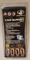 NWB Body Glove Cross Strap Knee Support Black Airprene Breatable Neoprene Sz L