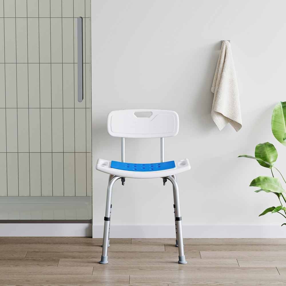 HOROW Adjustable Height Shower Chair Seat 400 lbs Heavy Duty Safety Bath Bench