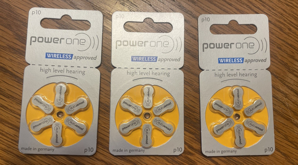 Power one 18 Hearing Aid Batteries wireless Approved Size p10 1.45 V Exp 2026