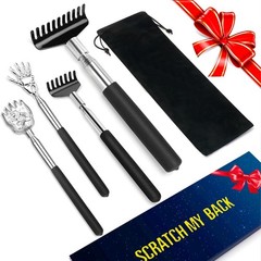 4 Pack Telescoping Stainless Steel Back Scratcher for Adults Seniors