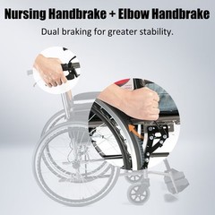 Yuwell H062C Folding Transport Manual Wheelchair Armrest Portable for Elderly