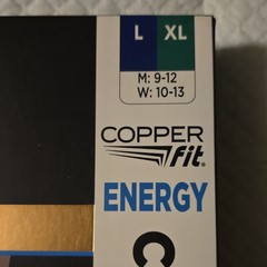 Copper Fit Energy Graduated Compression Socks Anti-Odor Black 2 Pairs L/XL