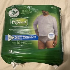 Depend Fresh Protection Adult Men’s Underwear 15 Count Size X-Large Brand New