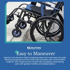 Journey SoLite C2 Ultra Lightweight Wheelchair, Foldable Manual Chair, Red