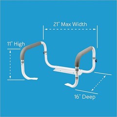 Durable Toilet Safety Frame – Cushioned Grab Bars, Supports Up to 300lbs, White