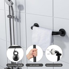 12-Inch Oil Rubbed Black Stainless Steel Shower Grab Bar for Ultimate Safety