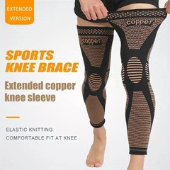 1PC Copper Compression Knee Sleeve Full Leg Support Breathable Knit Brace