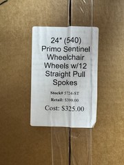 24″ (540) Primo Sentinel 12 Spoke Wheel w/ P154 Sentinel Solid Tires No Markings