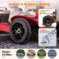 S1 Folding 4-Wheel Mobility Scooter for Seniors – 25-Mile Range, Red