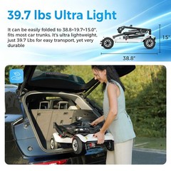 2026 Foldable 4-Wheel Mobility Scooter Seniors Adults 18.6 Mile Airline Approved