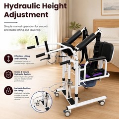440 lbs Hydraulic Patient Transfer Lift Chair Manual Hydraulic Lift w/Split Seat