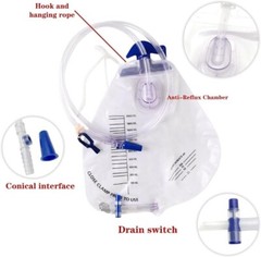 Urinary Drainage Bag with Anti-Reflux Chamber for Home and Hospitals Health Aids