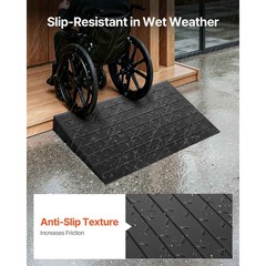 VEVOR Rubber Threshold Curb Ramp 4″ Rise with 3 Channels for Wheelchair Scooter