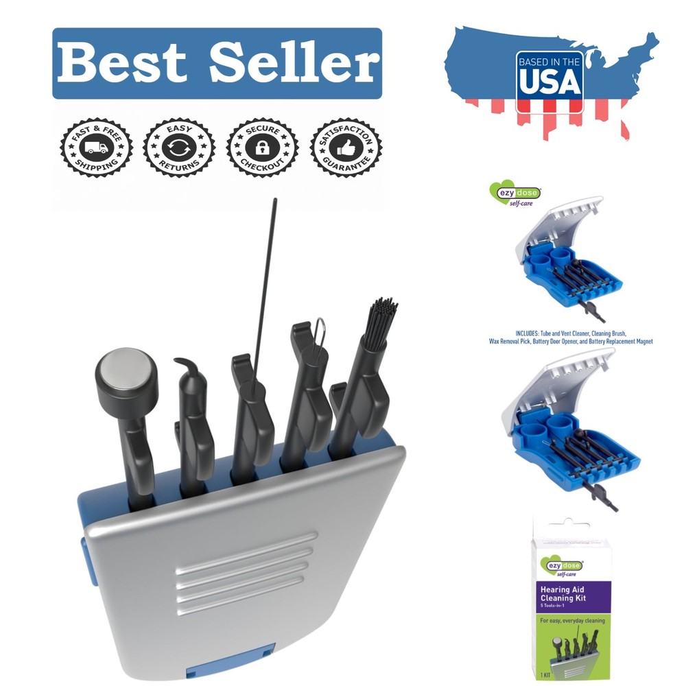 5-in-1 Hearing Aid Cleaning Kit – Lightweight & Compact for Travel & Home