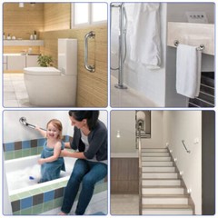 1-4X Stainless Steel Grab Bar Bathroom Safety Handicap Shower Handle Support 12″