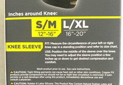 Copper Fit Elite Knee Sleeve Compression Brace Black S/M Left or Right NiB