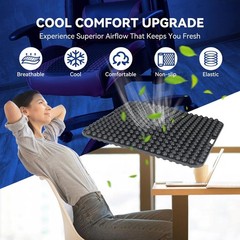 X-Large 3D Silicone Seat Cushion for Long Sitting Comfort & Pain Relief