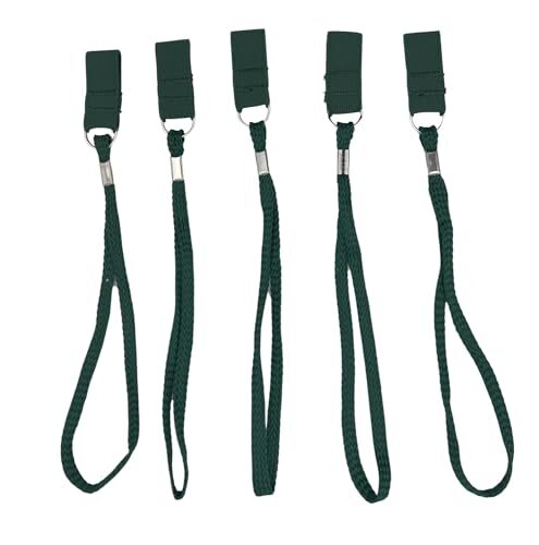 Replacement Stretchable Elastic Wrist Straps for Walking Canes, 5 pack Green