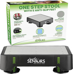 Small Step Stool for Adults Seniors Mobility Aid Heavy Duty Plastic Gray