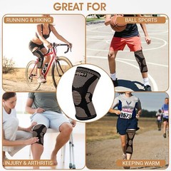 Knee Support Copper Infused Leg Brace Magnetic Compression Sleeve Joint Pain DA