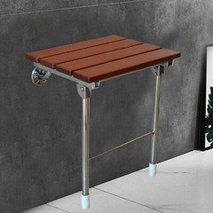 Wall-Mounted Folding Shower Seat Solid Wood Bench 15 × 12 350 lb