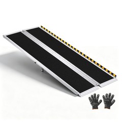 VEVOR Portable Wheelchair Ramp 6FT Non-Slip Aluminum Folding Handicap Ramp Home