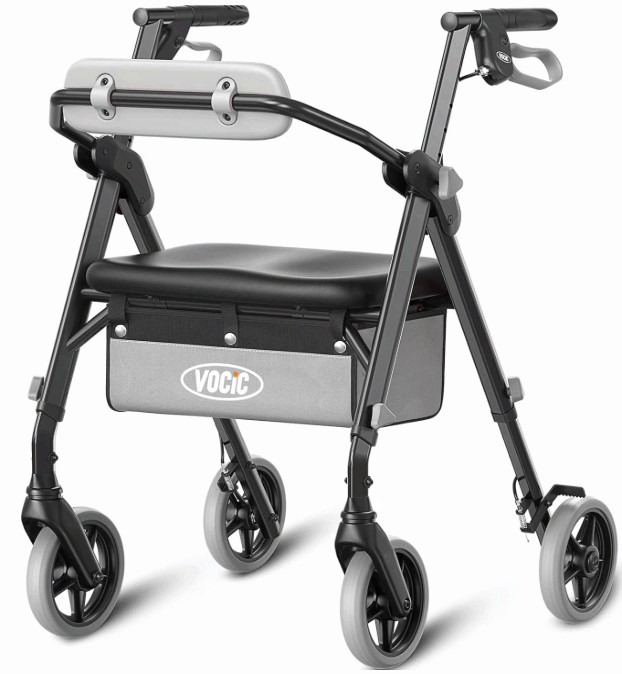 Z11 Rollator Walker with Seat, 380 lbs, Foldable Lightweight All-Terrain