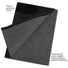 High-Quality 3 Ply Black Disposable Bibs, 125 Pack for Dental & Medical Services