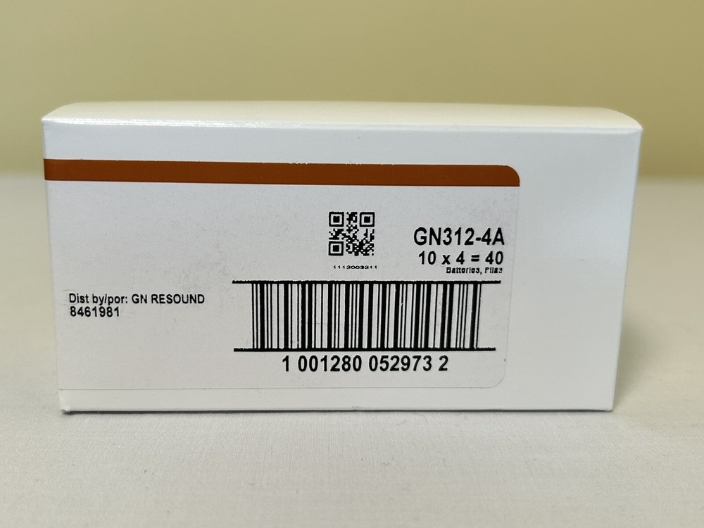 NEW Lot Of 10 GN Resound Hearing Aid Batteries GN312-4A (40 Batteries) Size 312