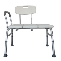 Adjustable Shower Chair Bath Seat Tub Transfer Bench with Armrest and Back