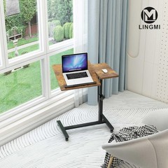 Overbed Bedside Desk Mobile Rolling Laptop Stand Tilting Overbed Table with W…