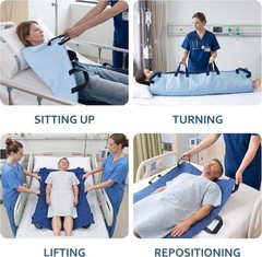 Positioning Bed Pad 34″x52″ with 8 Reinforced Handles 2 Pack Reusable Waterproof