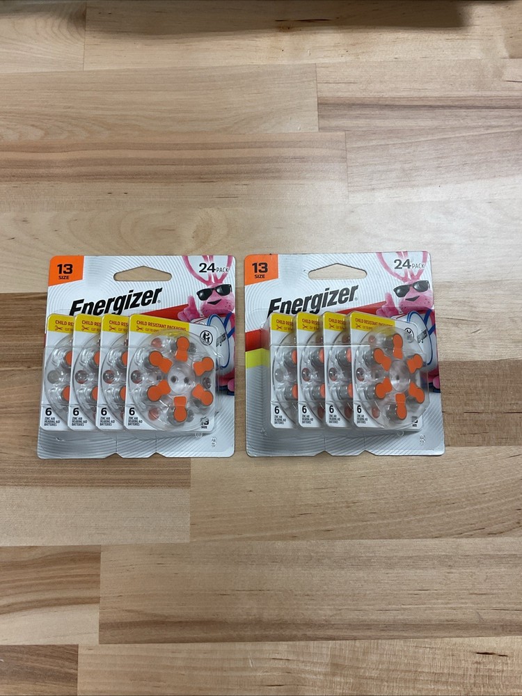 Energizer Hearing Aid Batteries Size 13, Orange Tab, 24 Pack Best Before 11/28