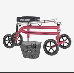 KneeRover Steerable Knee Scooter Knee Walker Crutch Alternative in HOT PINK