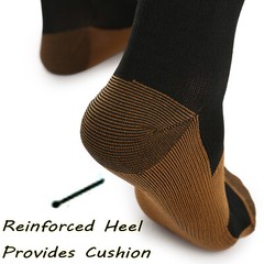 Copper Compression Socks Pressure Varicose Leg Support Long Stockings Men Women