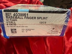 DeRoyal 403w61 Baseball Finger Splint – Small Size, Foam Padding, 12-Pack Case