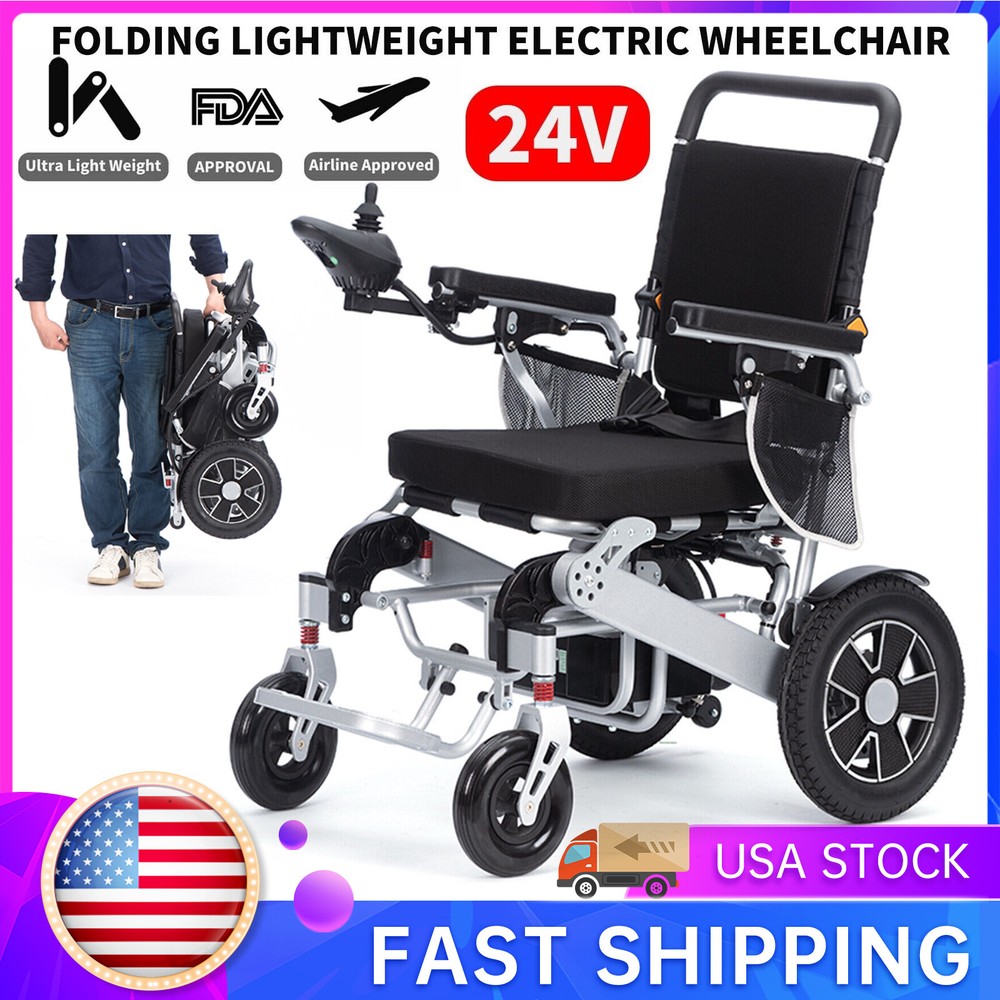 500W Lightweight Electric Wheelchair Lithium Battery Folding Power Wheelchair US