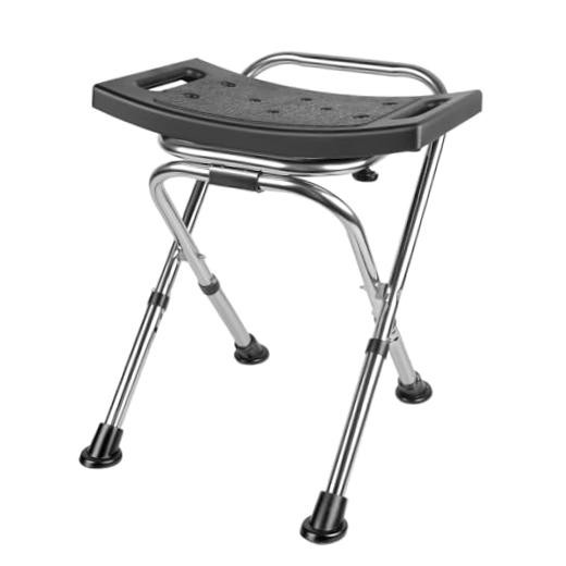 Height Adjustable Folding Shower Chair Seat, Stainless Steel Small Shower