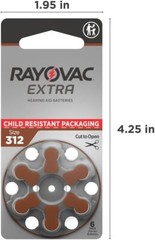 120 Rayovac Extra Advanced Hearing Aid Batteries, SIZE 312 Exp 2026